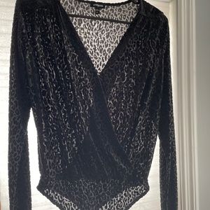 Long sleeve thong bodysuit